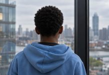 13-latek miał zabić członka Hells Angels w Hamburgu! Policja zatrzymała go przed zamachem Fikcyjny nastolatek widziany od tyłu, ilustracja AI