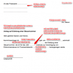 Prośba o przydzielenie numeru identyfikacji podatkowej w języku niemieckim