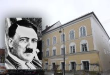 W urodziny Hitlera, przed jego domem – 26-letnia Niemka pozuje do zdjęć wykonując pozdrowienie hitlerowskie