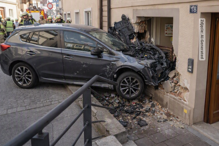 Niemcy: Samochód wjechał na taras lokalu i uderzył w ścianę kamienicy. Dwie osoby ciężko ranne