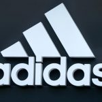 Logo of Adidas logo is seen on ta store in Yerevan