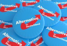 Po wyborach w Saksonii-Anhalt wraca temat delegalizacji AfD! Premier NRW chce formalnej analizy Niebieskie przypinki z logo Alternative für Deutschland (AfD)