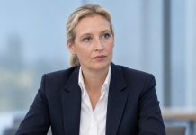 „Potrzebuję Alice Weidel jako kanclerz”. Siegmund po zwycięstwie AfD domaga się zmiany rządu w Berlinie! Alice Weidel w granatowej marynarce – ilustracja wygenerowana przez AI