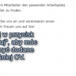 Aplikowanie z CV krok 1