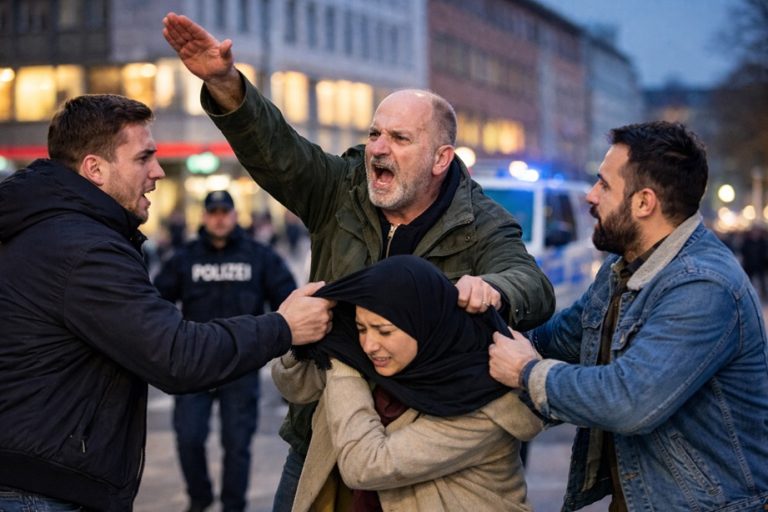 Skandal w Kassel! Mężczyzna szarpał kobietę za hidżab i wykonywał nazistowski gest