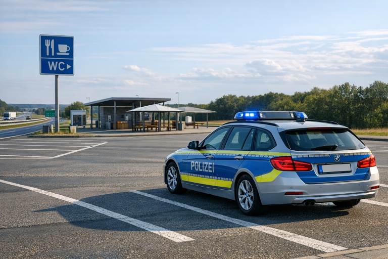 Szokujące sceny na niemieckiej autostradzie! Ojciec uderzył 4-letnie dziecko, policja oddała je rodzinie