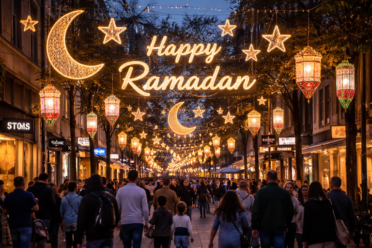 „Happy Ramadan” znów rozświetli główną ulicę Frankfurtu – miasto stawia na dialog