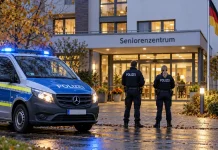 Szok w Niemczech! 72-latek podejrzany o zabicie seniorki w domu opieki pochodzi z Polski Ilustracja AI: policjanci przed niemieckim domem opieki