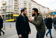Skandal w Berlinie: Mężczyzna w jarmułce i jego dzieci oplute przez agresywnego Araba!