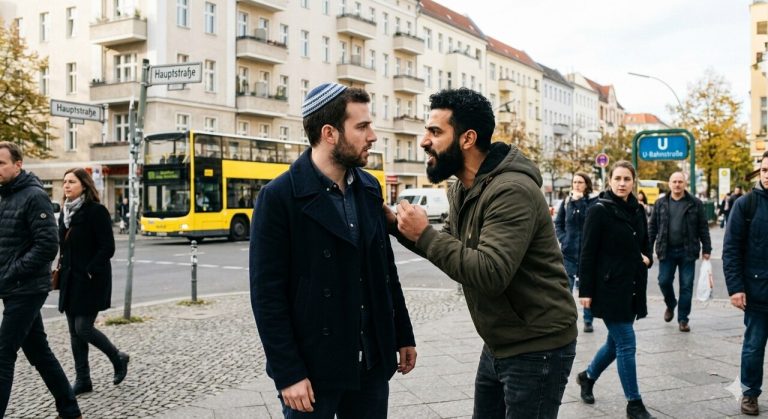 Skandal w Berlinie: Mężczyzna w jarmułce i jego dzieci oplute przez agresywnego Araba!