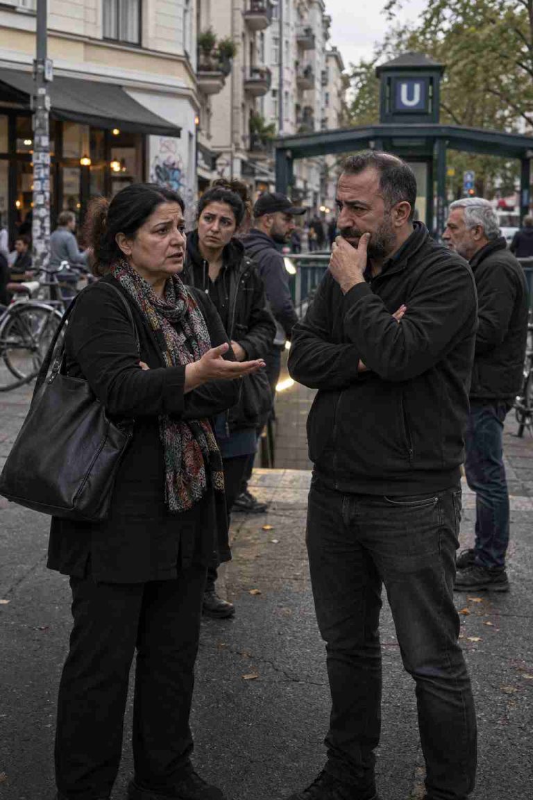 Mieszkańcy Berlina z historią migracyjną rozmawiają na ulicy