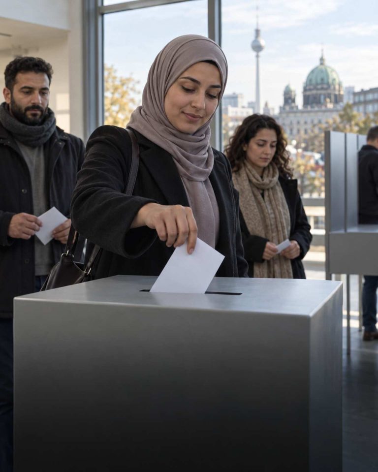 Muzułmańscy wyborcy oddają głosy w Berlinie