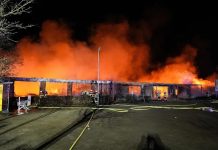 Pożar doszczętnie zniszczył Aldi i Rewe w Brandenburgii