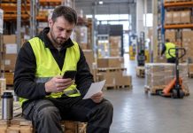 15,33 euro za godzinę od września. Tyle muszą teraz płacić agencje pracy tymczasowej w Niemczech Pracownik magazynu sprawdzający dokument i telefon podczas przerwy