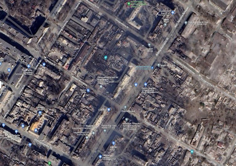 Google Maps pokazuje teraz rosyjskie zniszczenia w Mariupolu