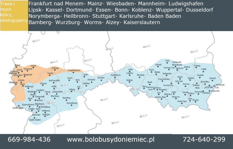 BOLO BUSY DO Niemiec Przewóz osób i paczek Polska- Niemcy w najlepszych cenach! 669-984-436