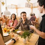 Group of friends at the restaurant