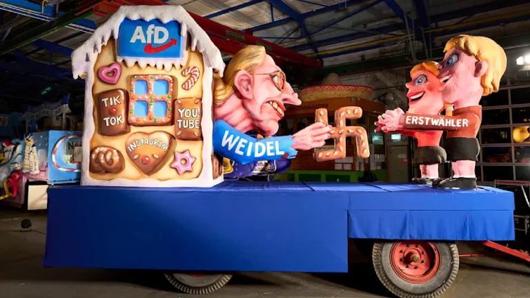 Liderka AfD przedstawiona jako czarownica ze swastyką na paradzie karnawałowej w Düsseldorfie