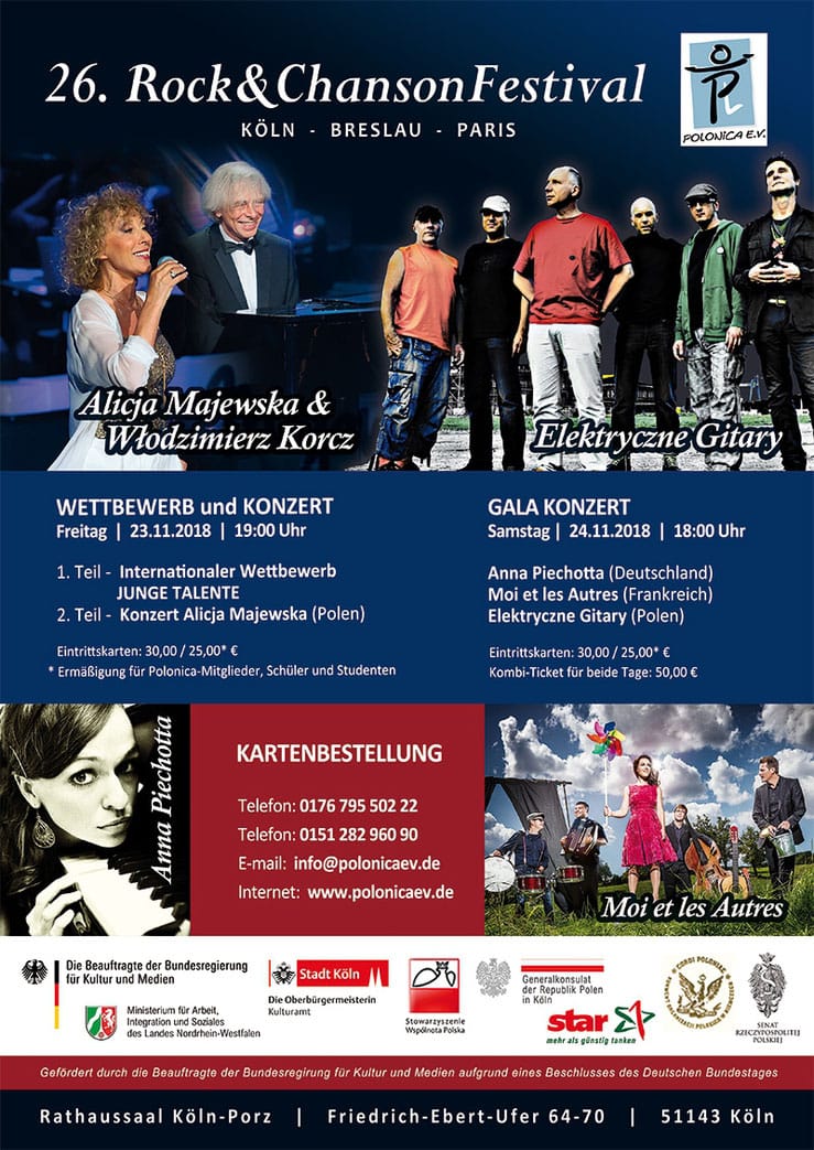26 edycja Rock&Chanson Festiwal „Kolonia-Wrocław-Paryż”