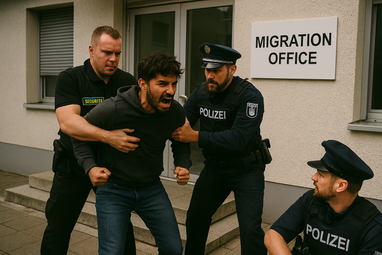 Awantura w urzędzie migracyjnym w Offenburgu. Agresywny 27-letni Afgańczyk zatrzymany po groźbach wobec urzędników