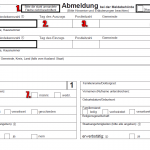 wymeldowanie w Niemczech, formularz wymeldowania w Niemczech